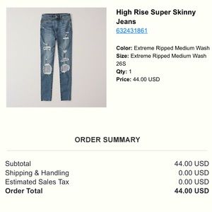 Abercrombie & Fitch Skinny Jeans - Size 26